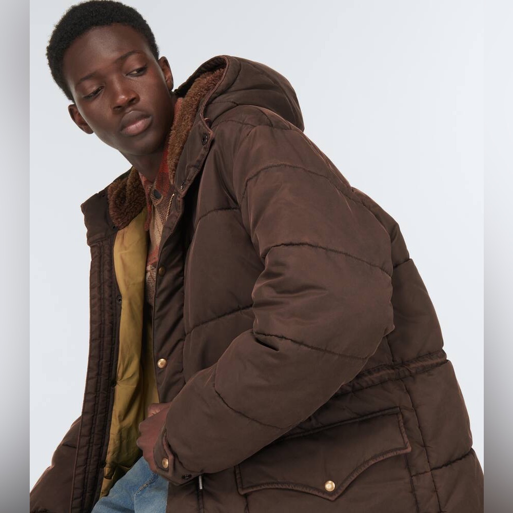 RRL by Ralph Lauren Coated Twill Parka Vintage Black Fleece Hood Size L New - Picture 2 of 16